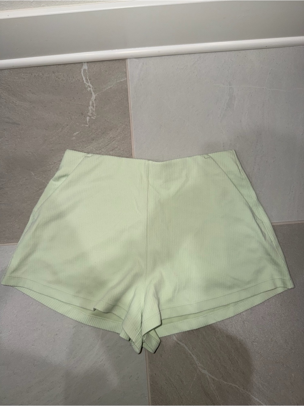 Women’s Light Green Lululemon Ribbed Softstreme High-Rise Shorts